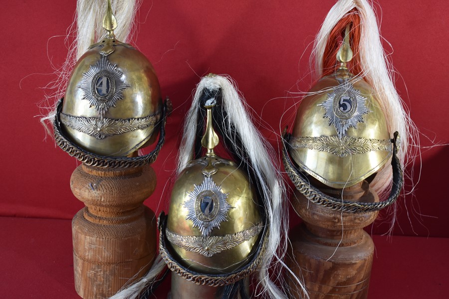 COLLECTION OF MINI 1871  PATTERN DRAGOON HELMETS-SOLD